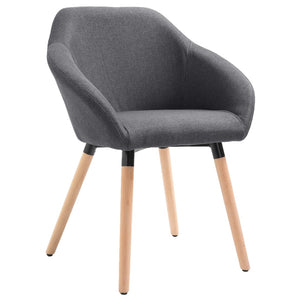 vidaXL Dining Chairs 4 pcs Dark Grey Fabric