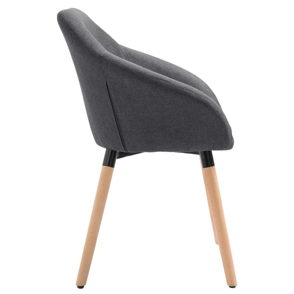 vidaXL Chaises de salle à manger 4 pcs Gris foncé Tissu