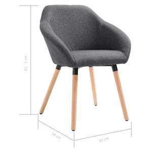 vidaXL Dining Chairs 4 pcs Dark Grey Fabric
