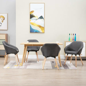 vidaXL Chaises de salle à manger 4 pcs Gris foncé Tissu