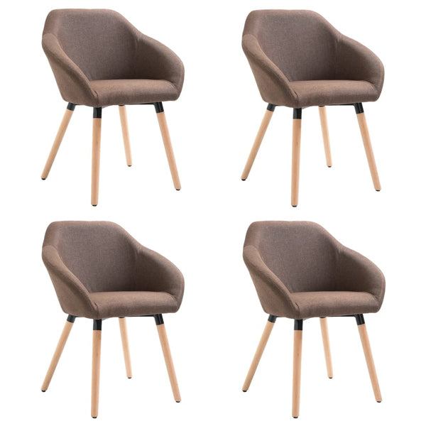 vidaXL Chaises de salle à manger 4 pcs Marron Tissu