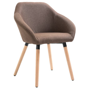 vidaXL Chaises de salle à manger 4 pcs Marron Tissu