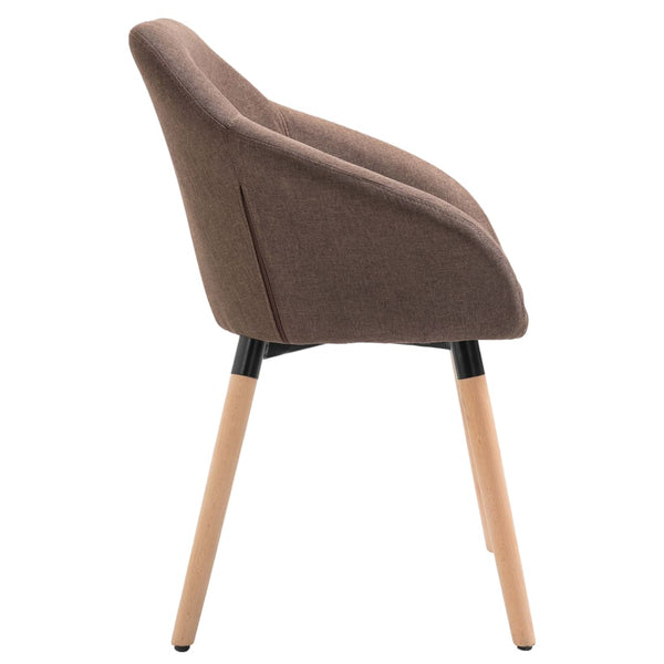 vidaXL Chaises de salle à manger 4 pcs Marron Tissu