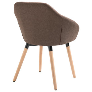 vidaXL Chaises de salle à manger 4 pcs Marron Tissu