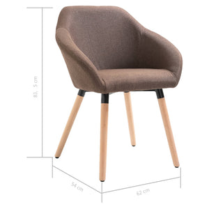 vidaXL Chaises de salle à manger 4 pcs Marron Tissu