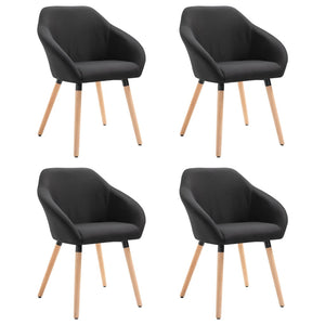 vidaXL Dining Chairs 4 pcs Black Fabric