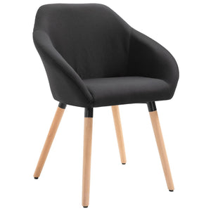 vidaXL Chaises de salle à manger 4 pcs Tissu noir