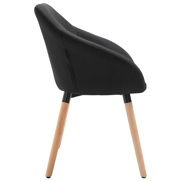 vidaXL Chaises de salle à manger 4 pcs Tissu noir