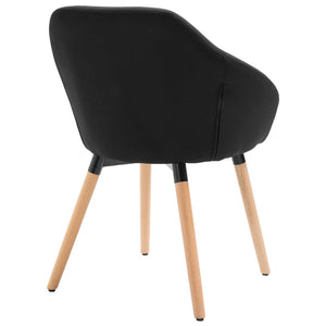 vidaXL Chaises de salle à manger 4 pcs Tissu noir