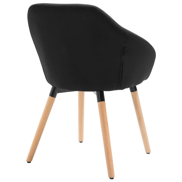 vidaXL Chaises de salle à manger 4 pcs Tissu noir