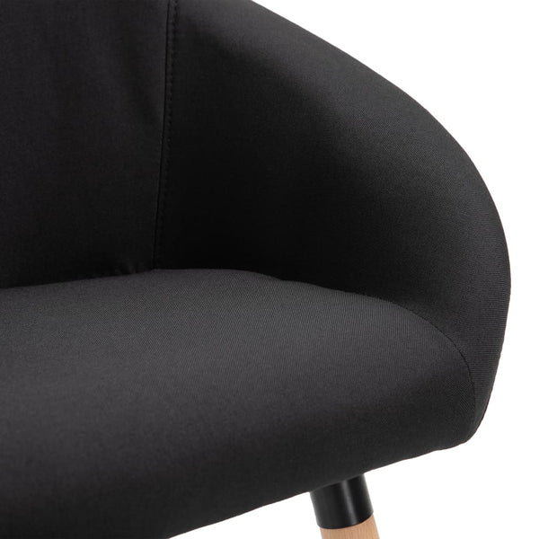 vidaXL Chaises de salle à manger 4 pcs Tissu noir