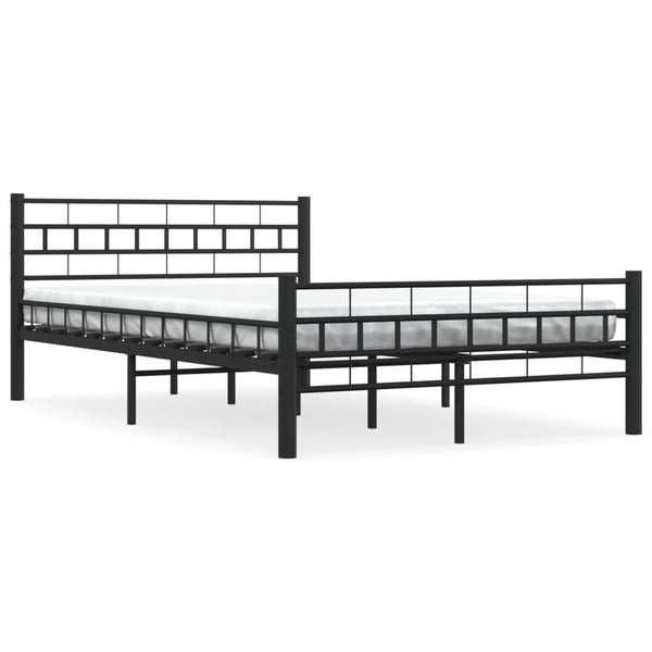 Bettgestell Schwarz Stahl 140×200 cm