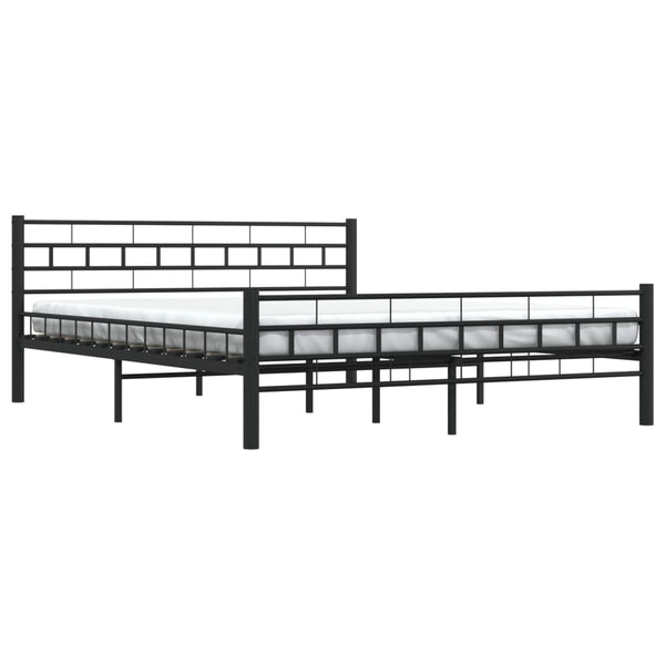Bettgestell Schwarz Stahl 160×200 cm