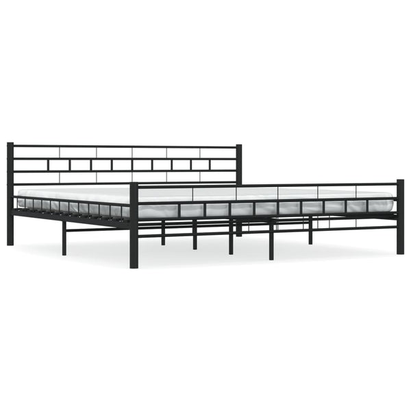 Bettgestell Schwarz Stahl 200x200 cm