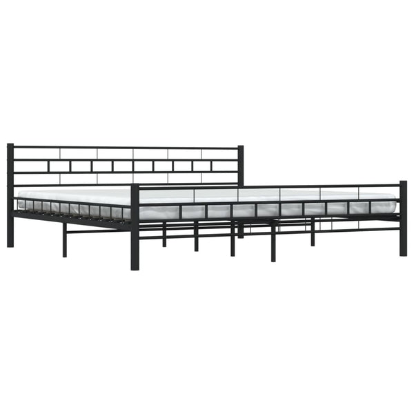 Bettgestell Schwarz Stahl 200x200 cm