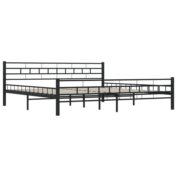 Bettgestell Schwarz Stahl 200x200 cm