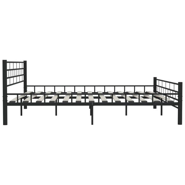 Bettgestell Schwarz Stahl 200x200 cm
