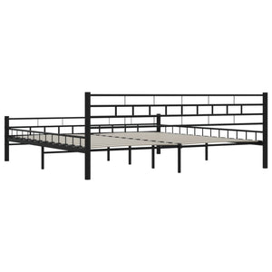 Bettgestell Schwarz Stahl 200x200 cm