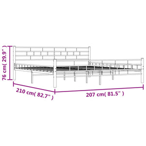 Bettgestell Schwarz Stahl 200x200 cm