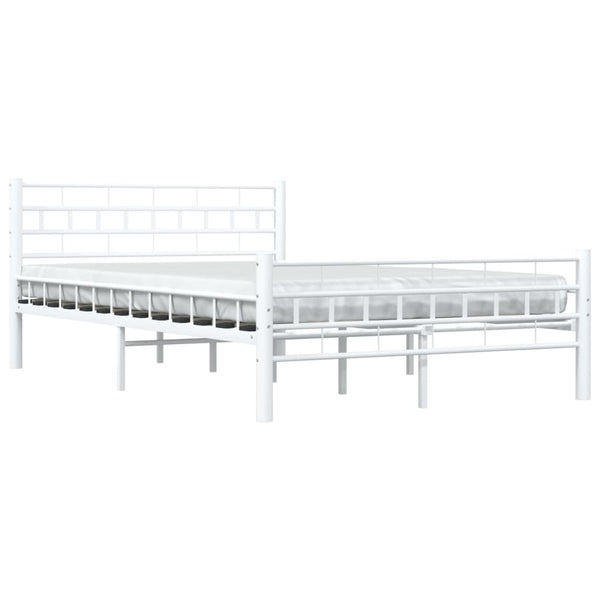 Bettgestell Weiß Metall 140×200 cm
