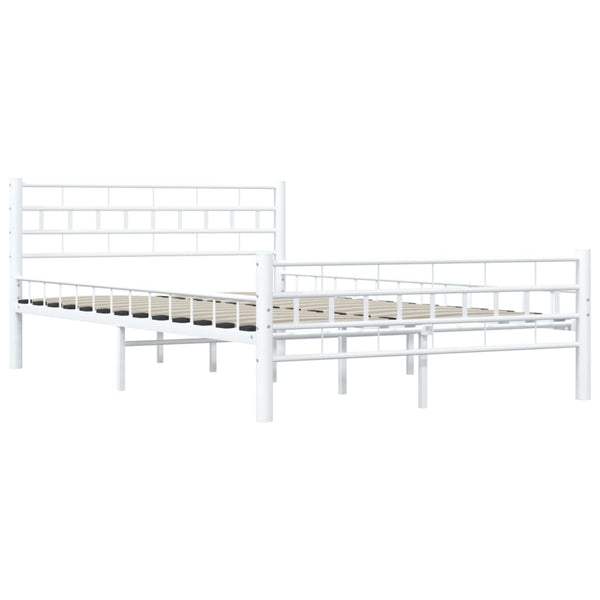 Bettgestell Weiß Metall 140×200 cm