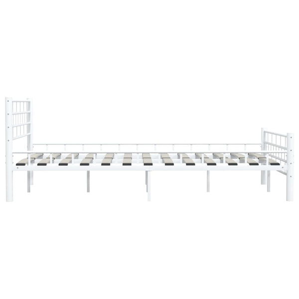 Bettgestell Weiß Metall 140×200 cm
