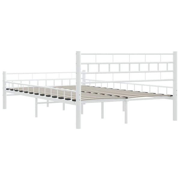 Bettgestell Weiß Metall 140×200 cm