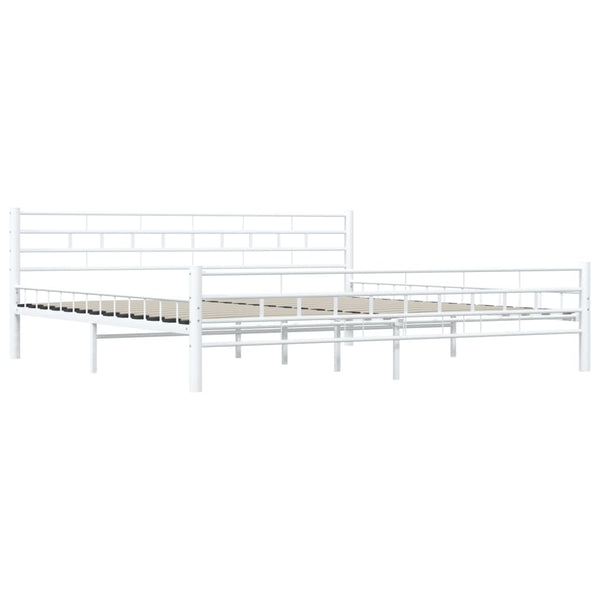 Bettgestell Weiß Metall 200×200 cm