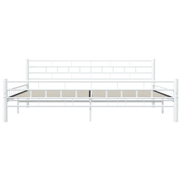 Bettgestell Weiß Metall 200×200 cm