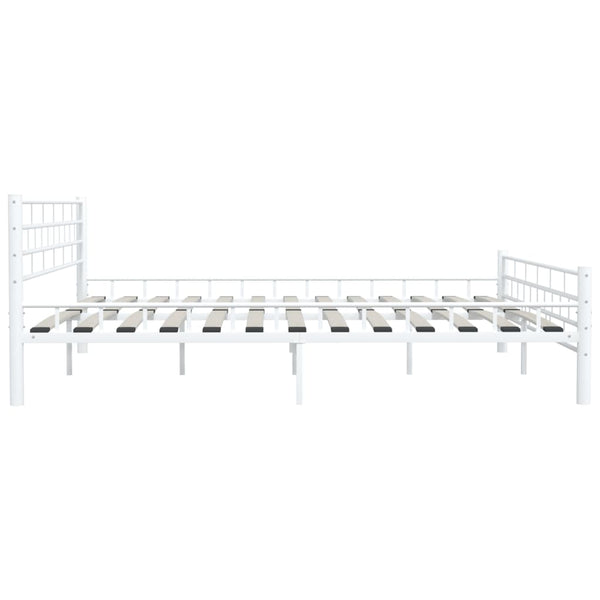 Bettgestell Weiß Metall 200×200 cm