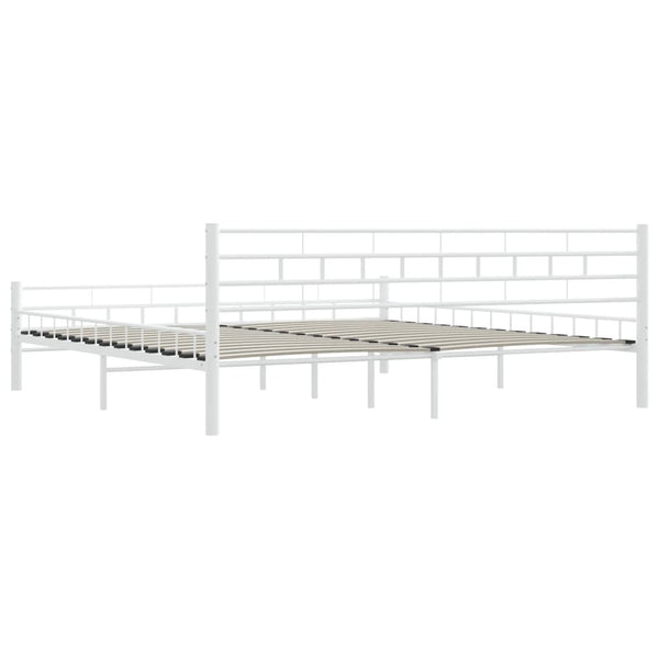 Bettgestell Weiß Metall 200×200 cm