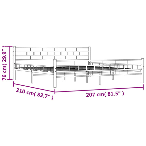 Bettgestell Weiß Metall 200×200 cm