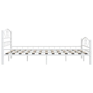 vidaXL Cadre de lit Blanc Métal 160x200 cm