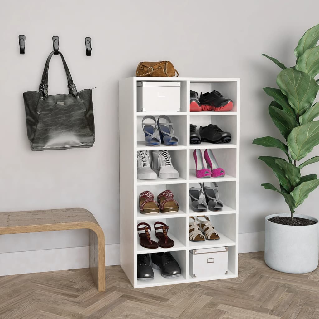 Weißes Schuhregal 54x34x100,5 cm