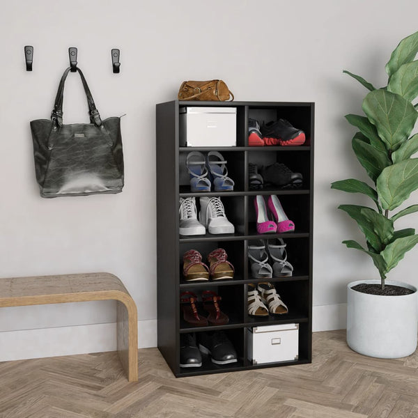 Schuhregal Schwarz Holzwerkstoff