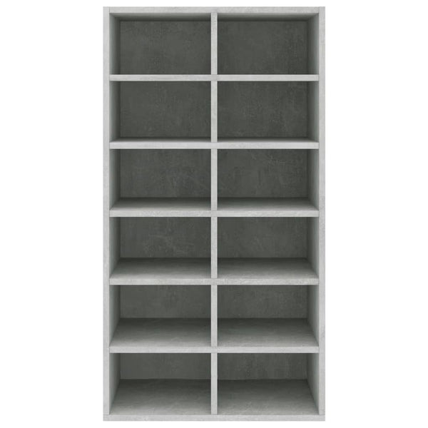 Betongraues Schuhregal, 12 Fächer
