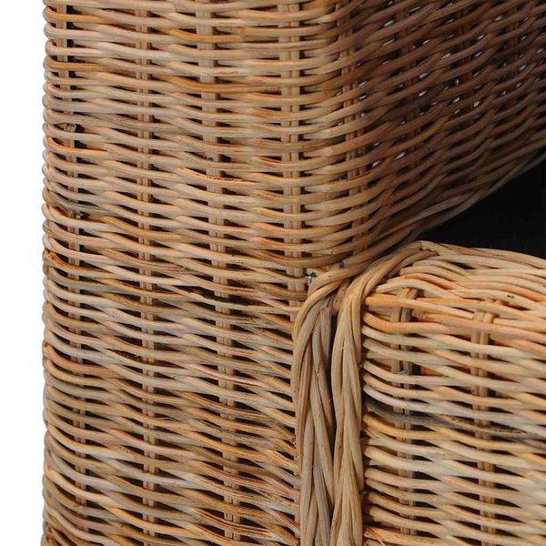 2-tlg. Sofagarnitur mit Kissen Natur Rattan