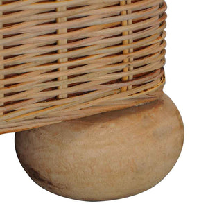 2-tlg. Sofagarnitur mit Kissen Natur Rattan