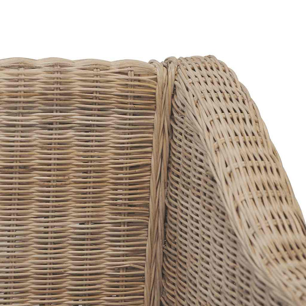 2-tlg. Sofagarnitur mit Auflagen Natur Rattan