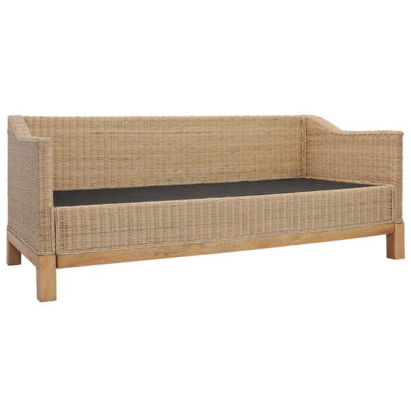 3-tlg. Sofagarnitur mit Auflagen Natur Rattan