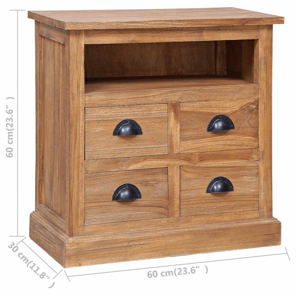 Beistellschrank 60 x 30 x 60 cm Massivholz Teak