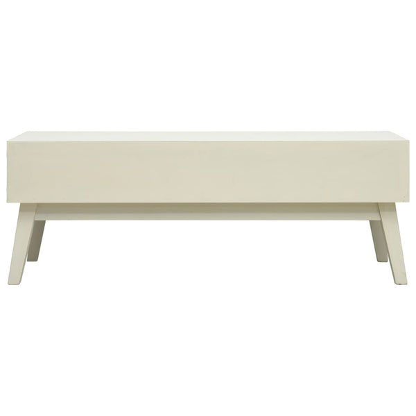 Couchtisch mit 2 Schubladen Schnitzerei Grau 110x50x40 cm Holz