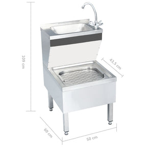 Gastro Handwaschbecken Edelstahl Freistehend mit Hahn