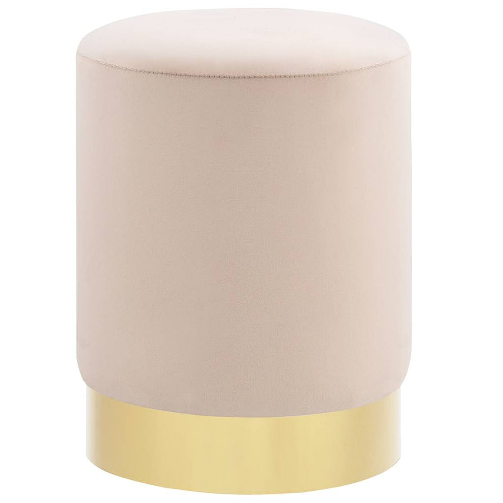 Hocker Aprikose und Golden Samt 28 x 36 cm