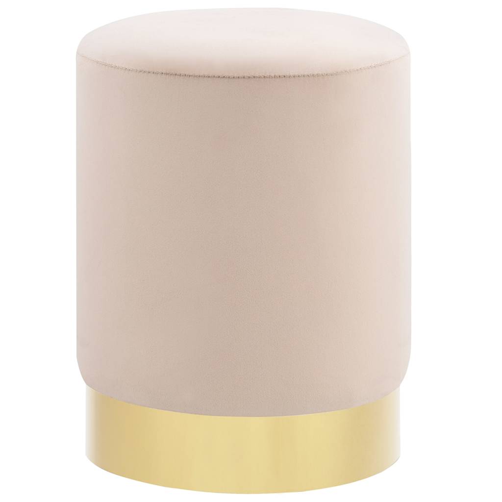 Hocker Aprikose und Golden Samt 28 x 36 cm