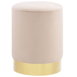 Hocker Aprikose und Golden Samt 28 x 36 cm