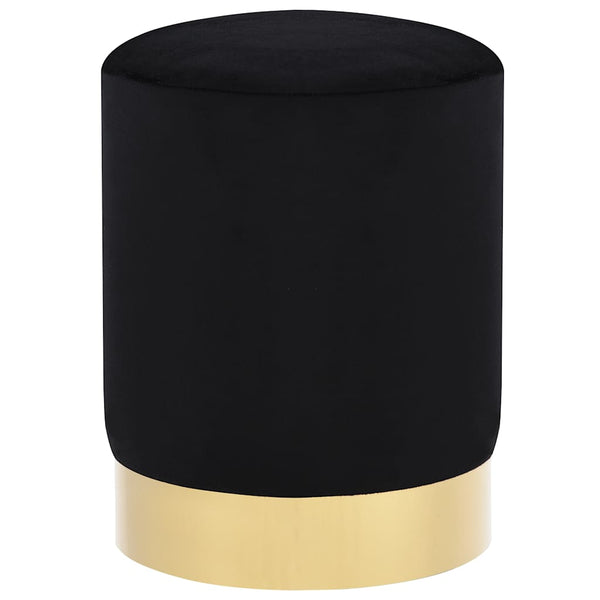 Hocker Schwarz und Golden Samt 28 x 36 cm
