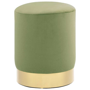 Hocker Senfgrün und Golden Samt 28 x 36 cm