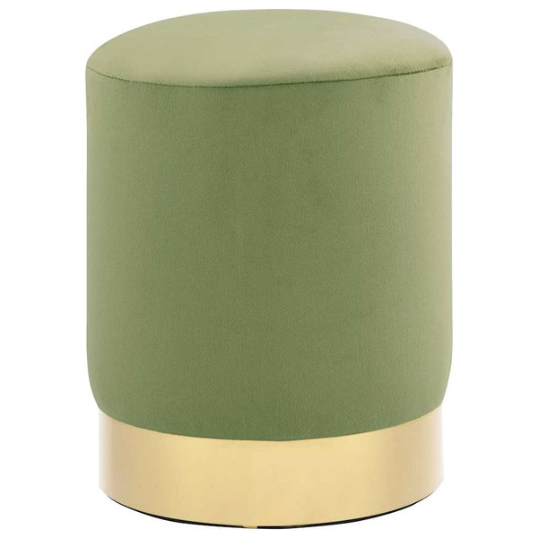 Hocker Senfgrün und Golden Samt 28 x 36 cm