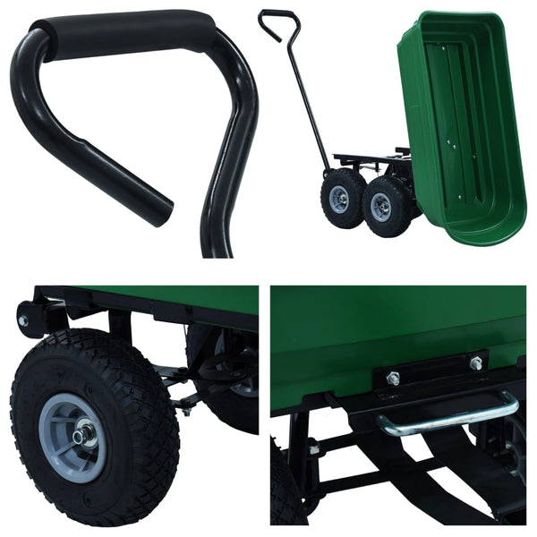 Garten-Kippwagen 300 kg 75 L Grün